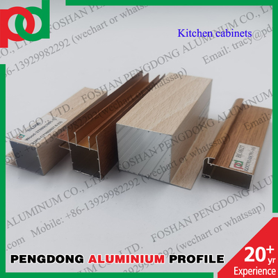 6 Meters Length Aluminium Kitchen Profiles Wooden And Powder Coated Glossy