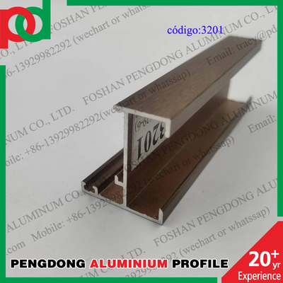 0.15mm T5 Temper Wood Finish Aluminium Profiles For Bolivia Series L20 L25 L32 L5000