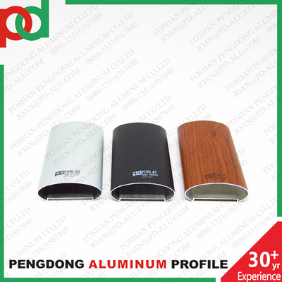 6M Length Plata Mate Black Wooden Color Aluminium Handrail Profiles With Bronze Anodized Finish And Different Sizes