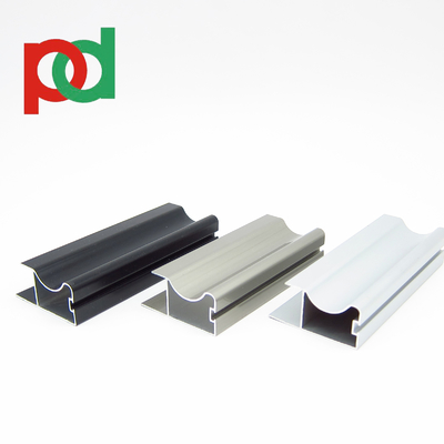 6063 T5 6M Length Matt Black Anodized Aluminium Profiles Sliding Door Frame For Wooden Grain Cabinet Wardrobe Closet
