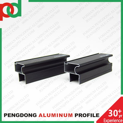 6063 T5 6M Length Matt Black Anodized Aluminium Profiles Sliding Door Frame For Wooden Grain Cabinet Wardrobe Closet