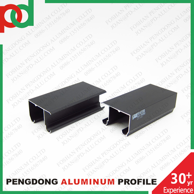6063 T5 6M Length Matt Black Anodized Aluminium Profiles Sliding Door Frame For Wooden Grain Cabinet Wardrobe Closet