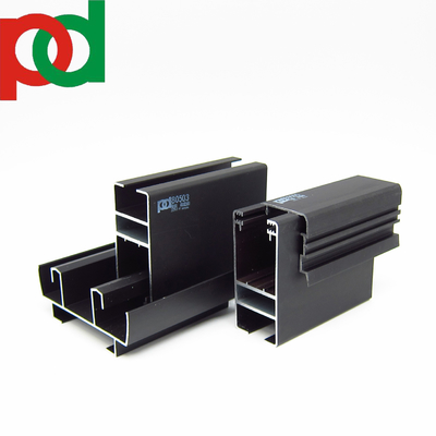Temper T5 Square Aluminium Profiles For Windows And Doors MP 80 Mate Black Wooden Touch Profile Aluminum