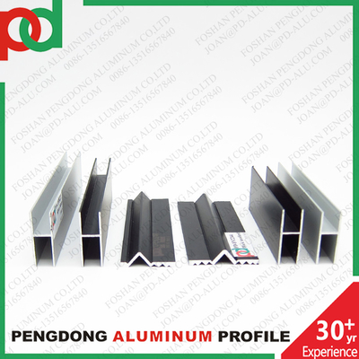 Door Window Aluminum Profiles With Matte Black Wood-Touch Finish In Various Sizes And Designs Using Extrusion Technology