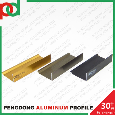 Extrusion Technology 6000 Series Aluminum Profiles For Melamine Furniture Golden Chrome Bronze Anodized In Big Sizes
