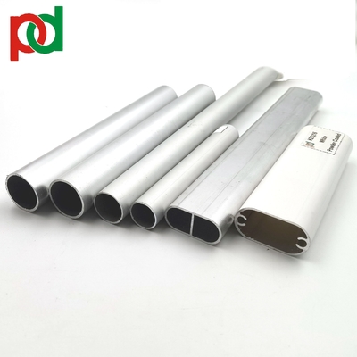 Wardrobe Clothes Hanger Aluminum Rail Extrusions Round And Ellipse Tubes