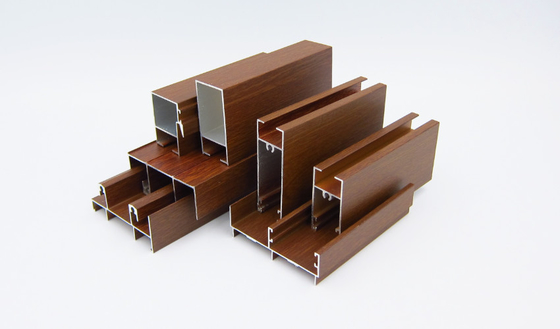 Anodized Wood Finish Aluminium Profiles For Windows Doors 25 Series