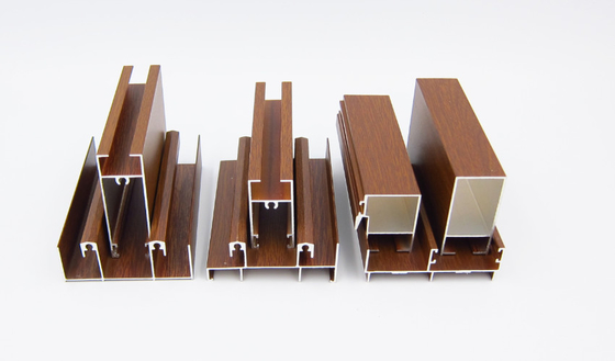Anodized Wood Finish Aluminium Profiles For Windows Doors 25 Series