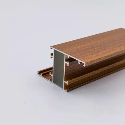 Mill Finished Wood Grain Aluminium Profile For Window And Door