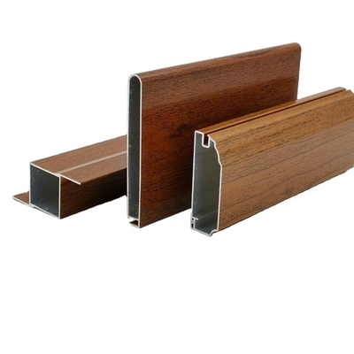 5.8M 5.85M 6M Wood Finish Aluminium Profiles For Kitchen Cabinet