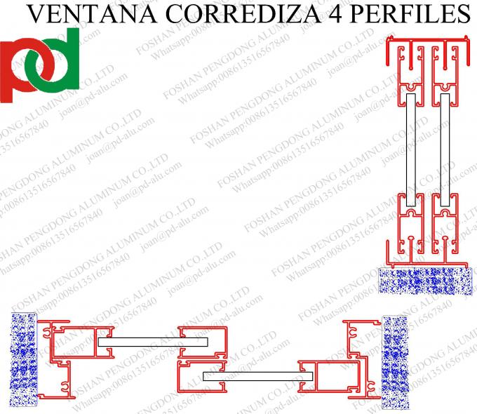 OEM 6063 Alu Profile Aluminium Extrusion For Ecuador Sliding Window