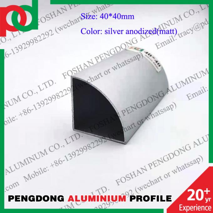 Rounded Corner Aluminum Square Tubing Powder Coated Aluminium Profile 25x25