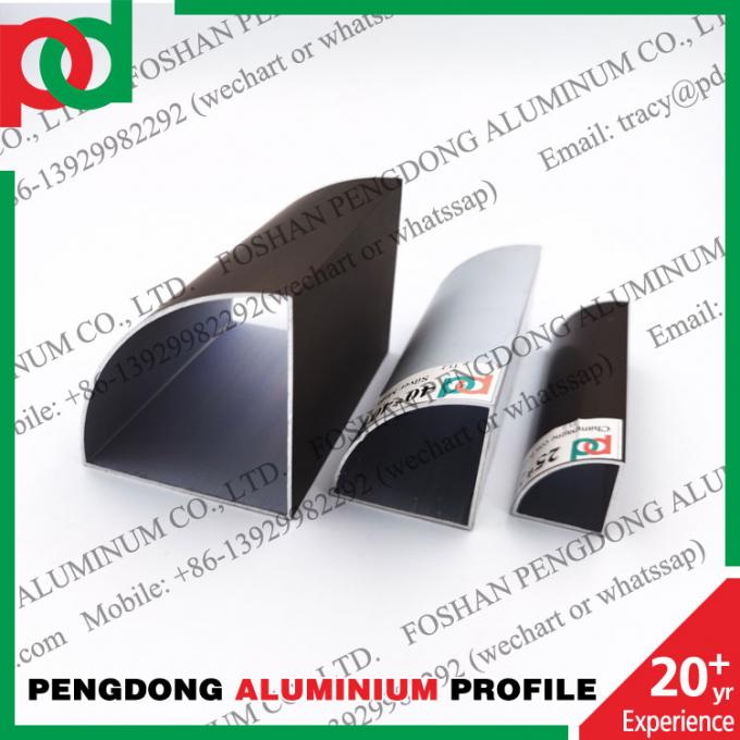 Rounded Corner Aluminum Square Tubing Powder Coated Aluminium Profile 25x25
