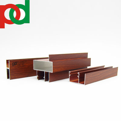 Door Window Aluminum Profiles With Matte Black Wood-Touch Finish In Various Sizes And Designs Using Extrusion Technology